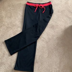 Inspired Jogger Pants in Black with Fuschia Tie